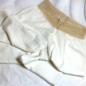 White linen pants